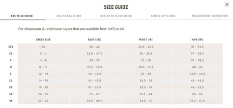 skims size guide for women